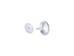 Clearance - Was $6.69 - Rhodium-Plated Large Pin with Bezel